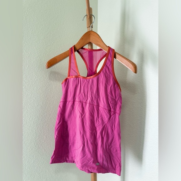 ALO Yoga Pink and Orange Asymmetrical Racerback Sport Tank Top Women’s Size S - Picture 2 of 7